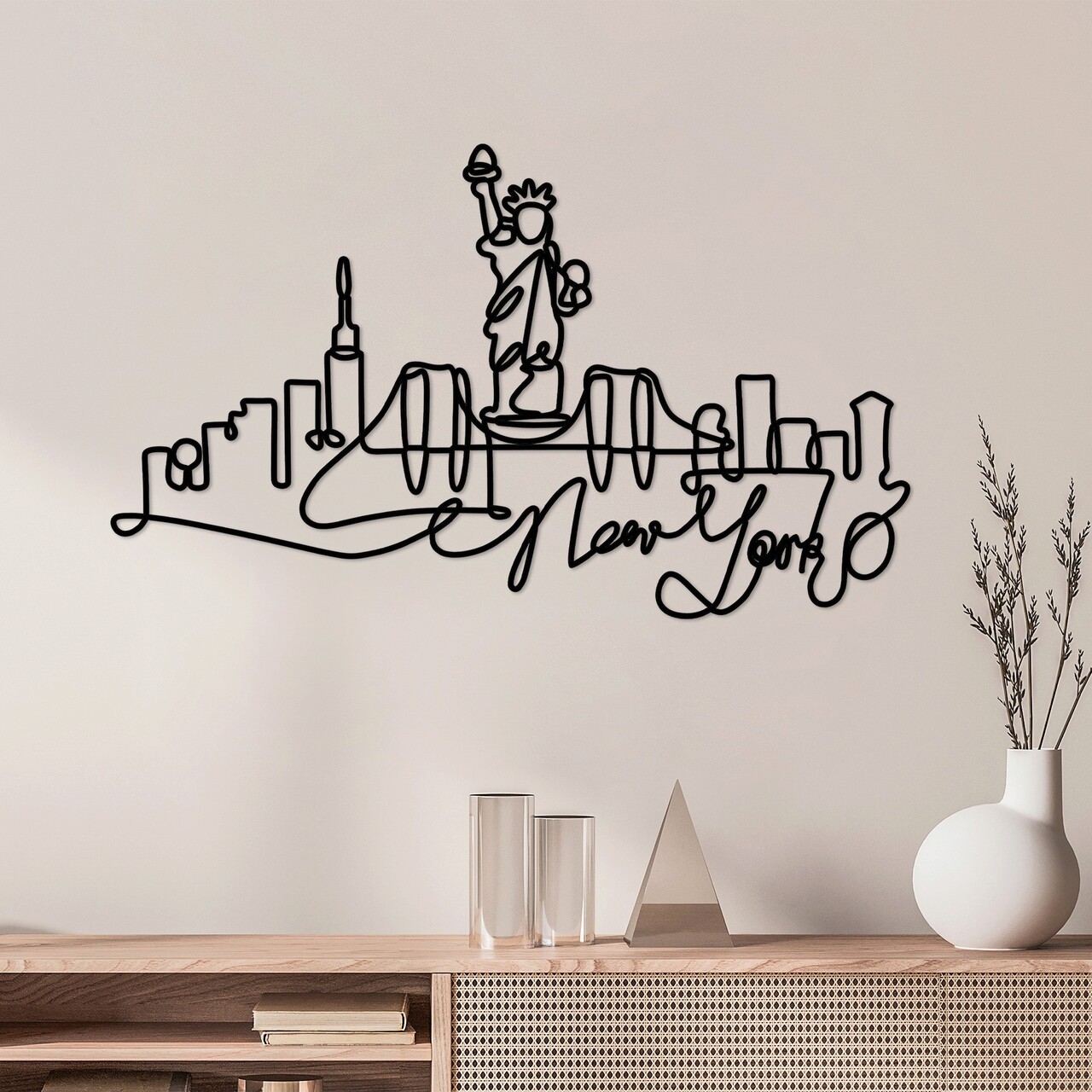 Decoratiune de perete, Newyork, Grosime: 2 mm, Negru - imagine 7